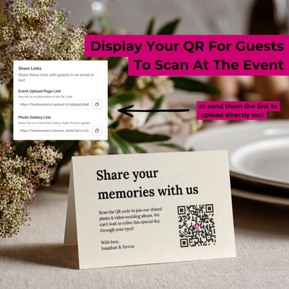 Private Event Photo & Video Gallery - QR Code Shared Album